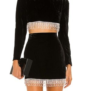 Rhinestone Detail Velvet Skirt! 😍